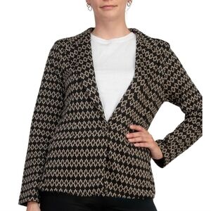 Philosophy‎ Republic Clothing Women's Black Cream Patterned Jacket Size M